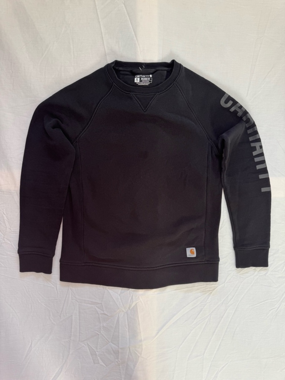 Carhartt Black Crewneck Sweatshirt with Sleeve Logo